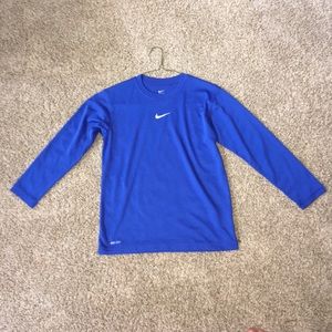 blue boys nike longsleeve shirt