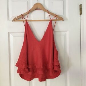 Free People "Take A Chance Top" Orange Coral