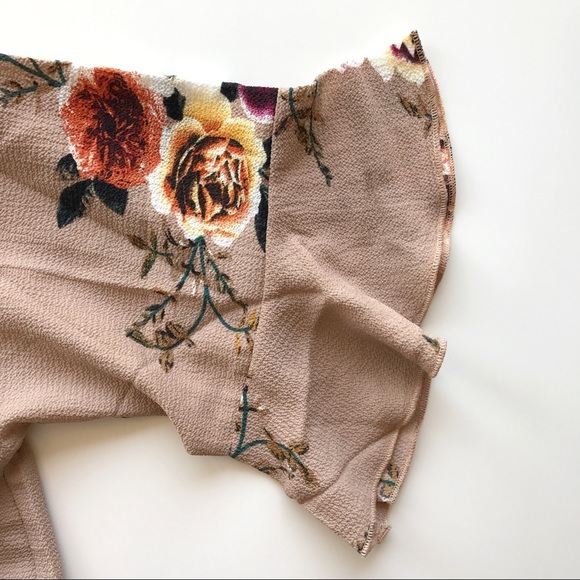 Nude Floral Kimono Romper - Picture 7 of 7