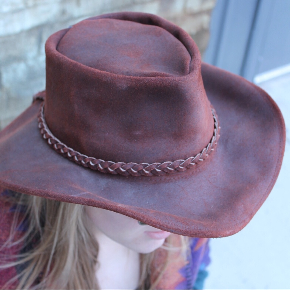 Vintage Rocker Leather Festival Hat