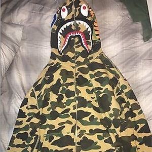 A Bathing Ape Shark Hoodie Yellow Camo