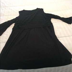 Black cold shoulder dress