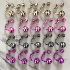 Bulk deal: 20 pairs metallic double ball earrings!