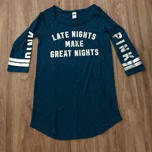 Late nights make great nights sleep tee dress