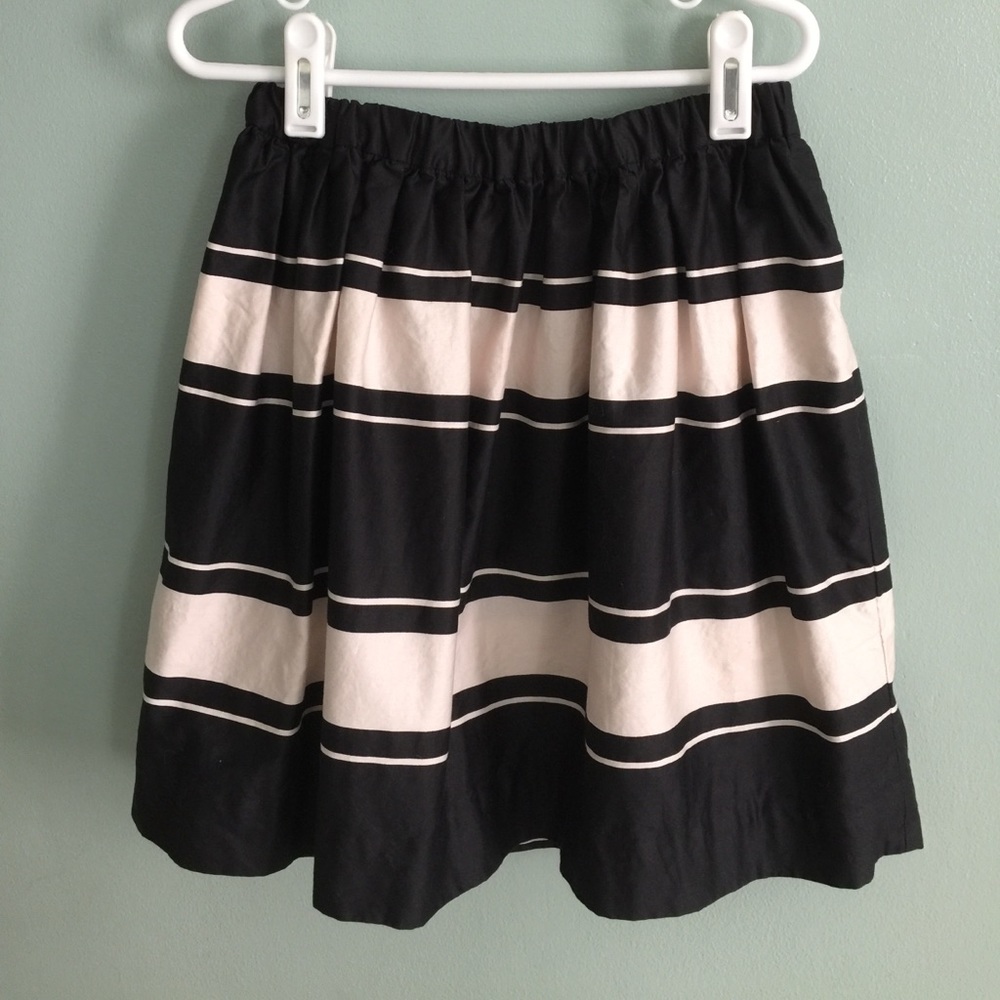 Crew Cuts J Crew black and white stripe skirt, 10