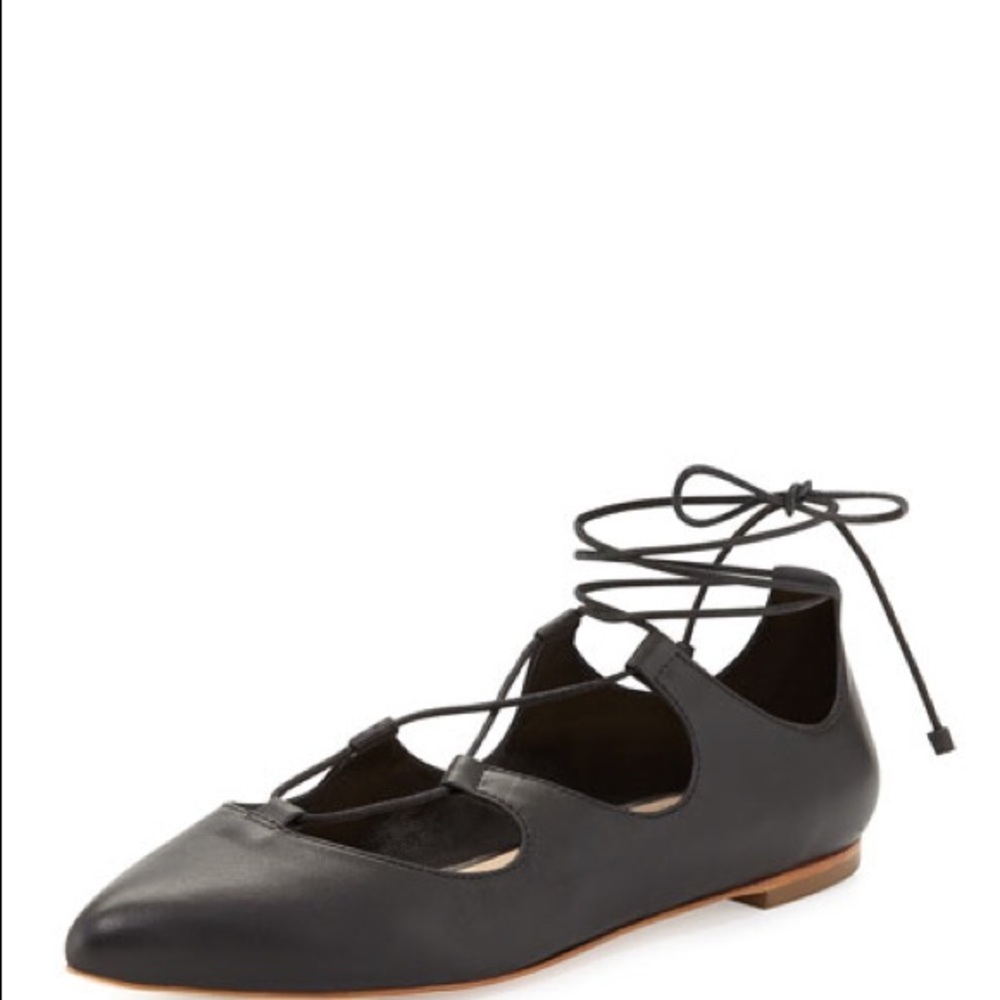 Loeffler Randall - Ambra Leather Lace-Up Flats