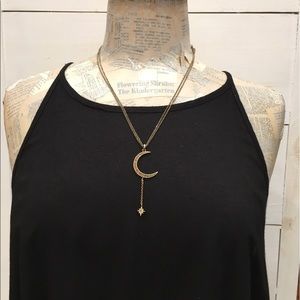 Elegant Crescent Moon and Star Necklace