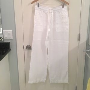Stefanel white Linen/Flax summer weight slacks