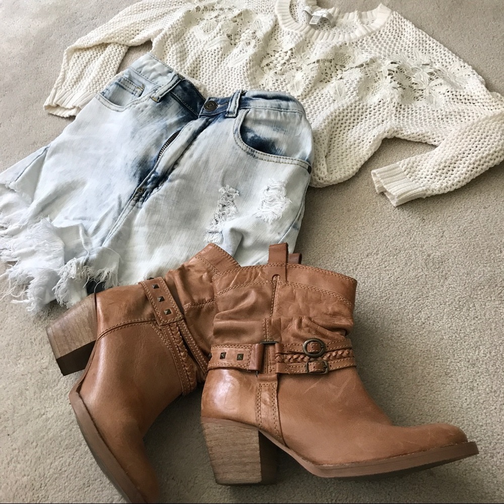 Steve Madden P-Tanner Tan western cowboy boots