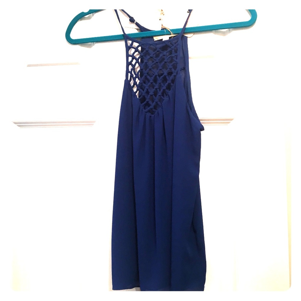 Royal blue blouse tank top