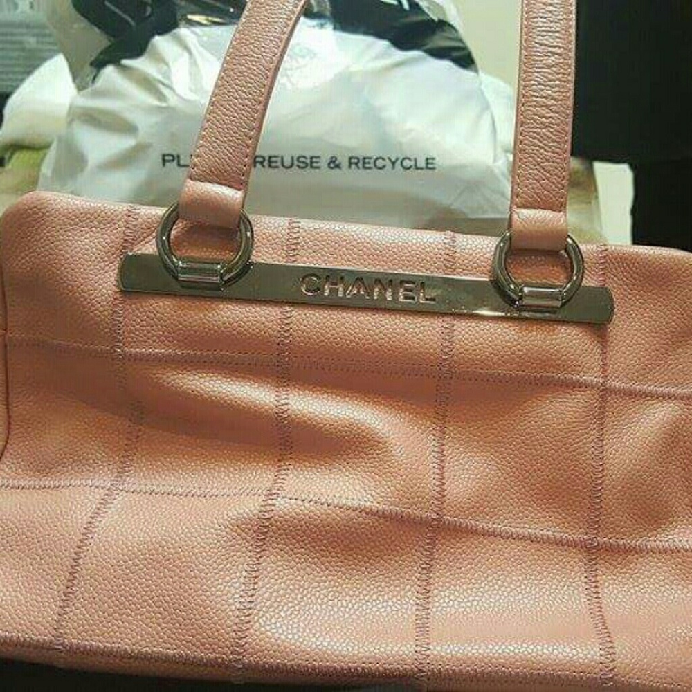 Chanel Square Stitch Shoulder Bag Quilted Caviar
