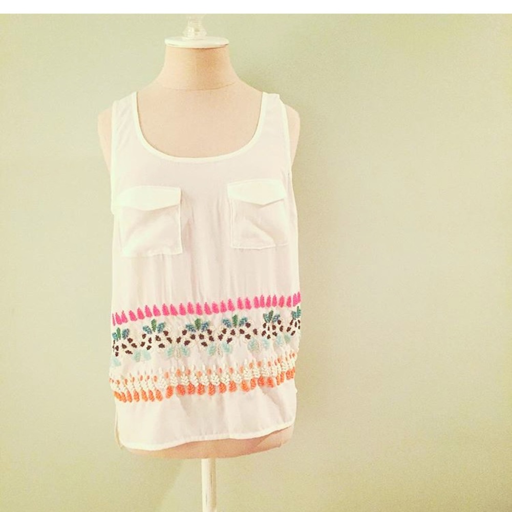 anthro Leifnotes beaded bazaar tank-- never worn