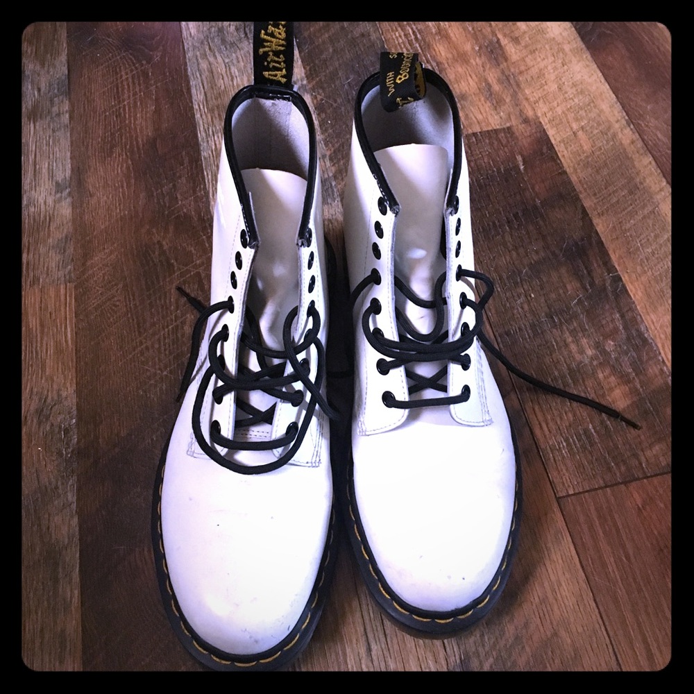 White leather doc martens