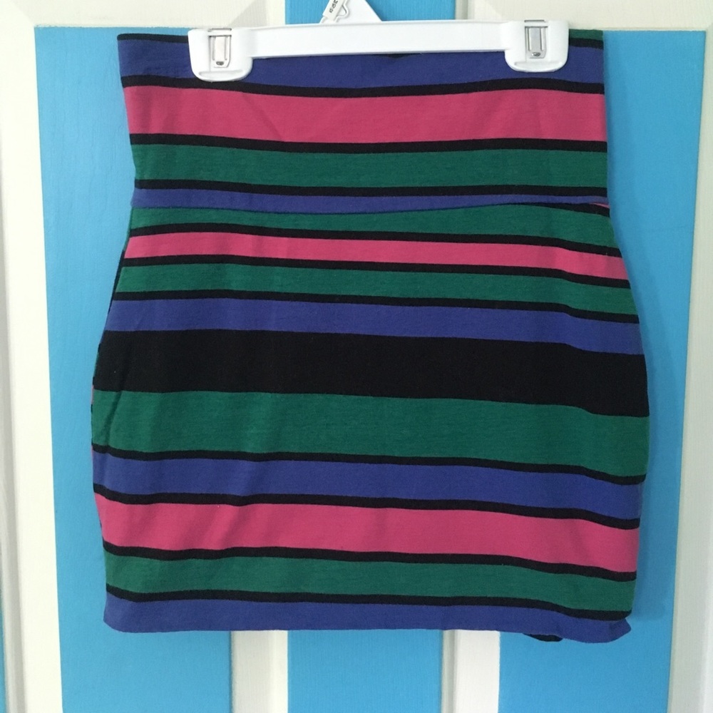 Multicolored body con skirt