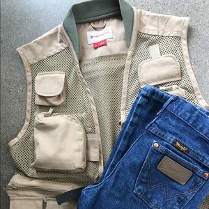 Boys Wrangler jeans 12 slim / Redington vest XS