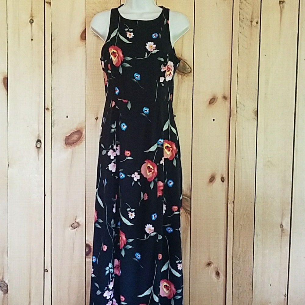 Floral black dress