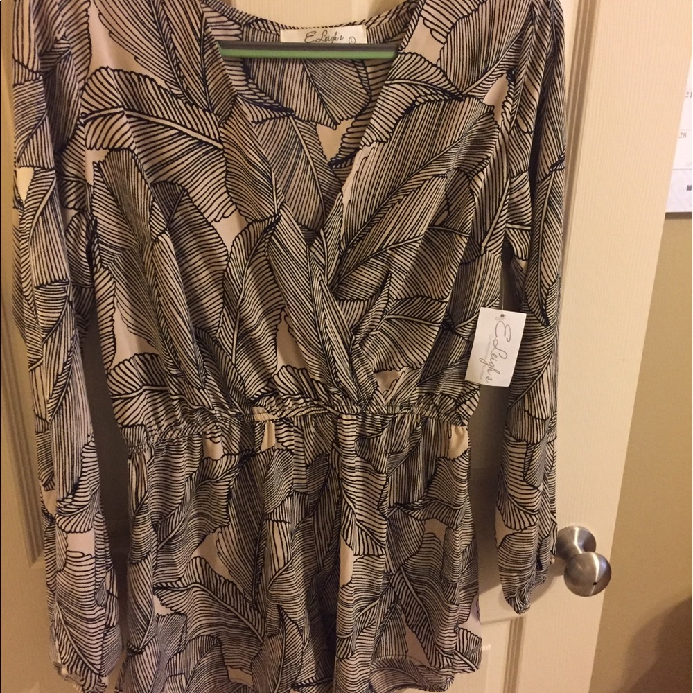 Cream and black romper