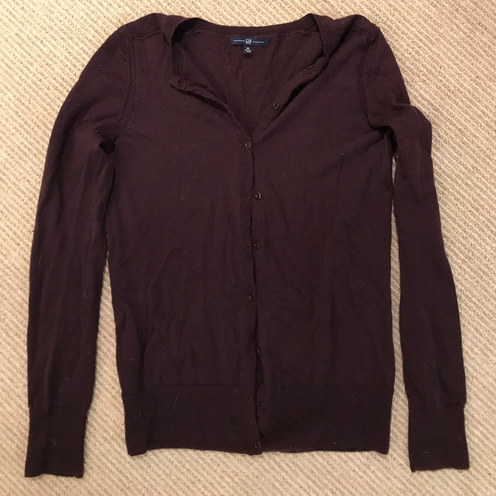 Deep purple button up cardigan