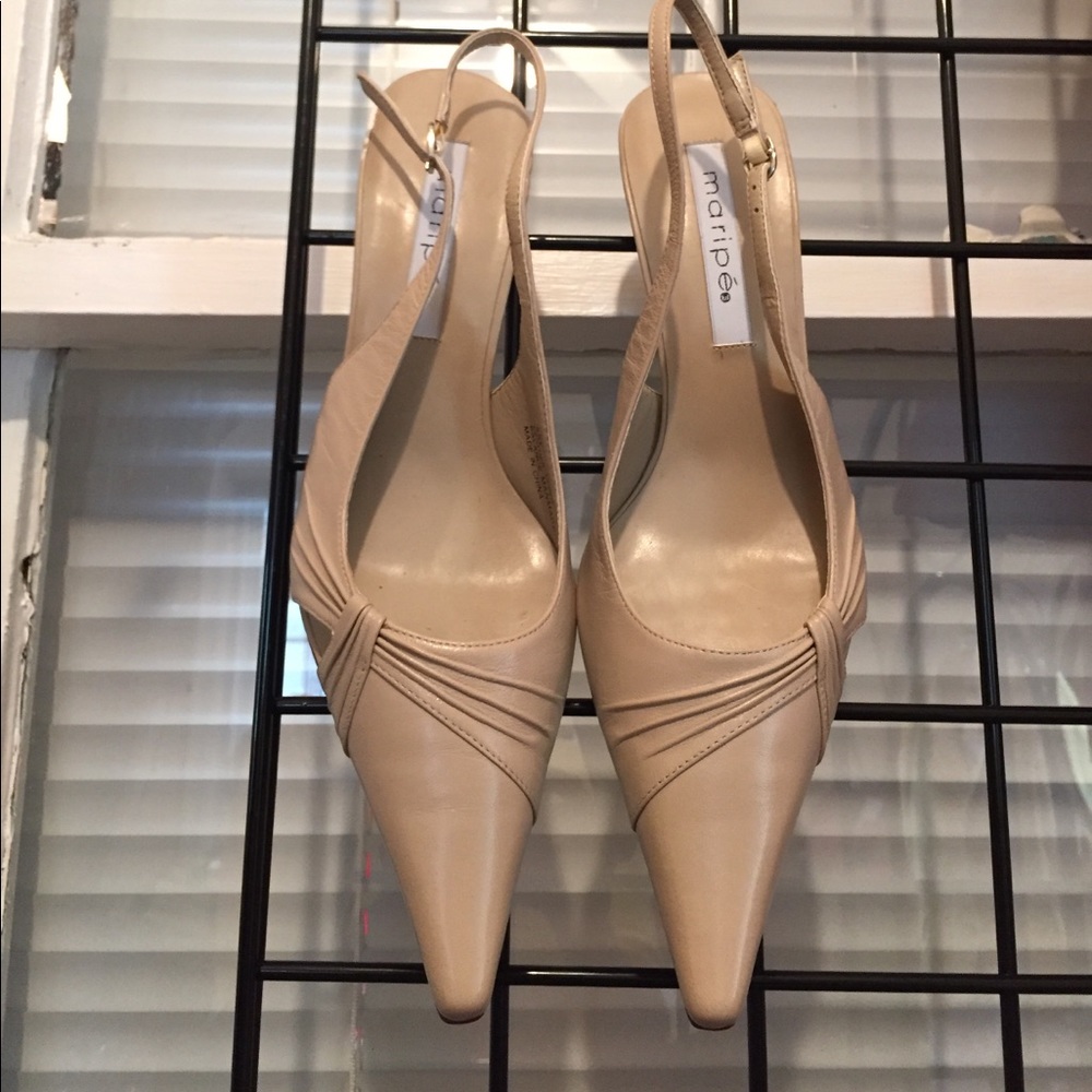 Maripe Sling Back Leather Heels -S9