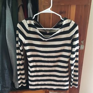 Banana Republic- black and cream striped tee