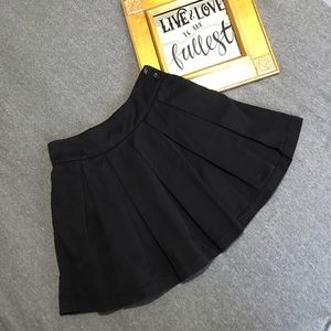 Zara Trf Collection Black Pleated Cotton Skirt