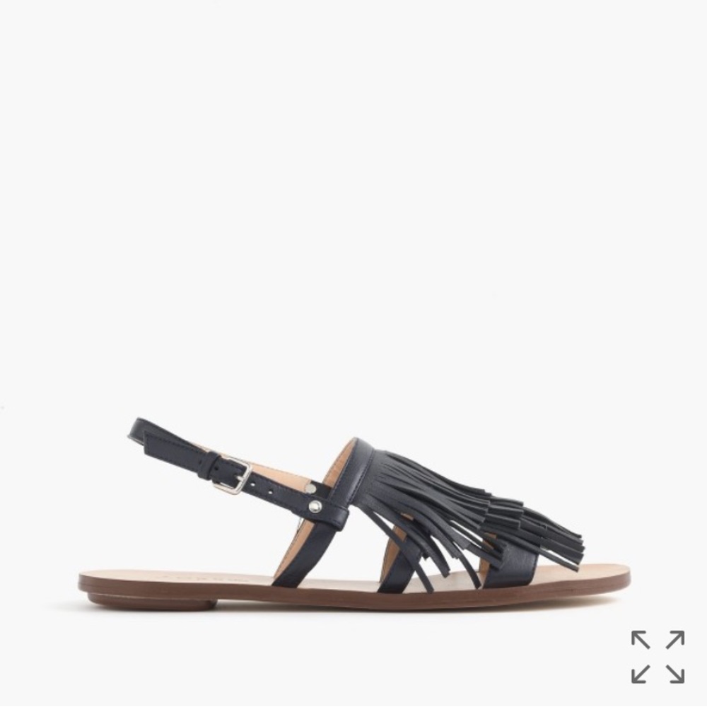 Jcrew fringeback sandals