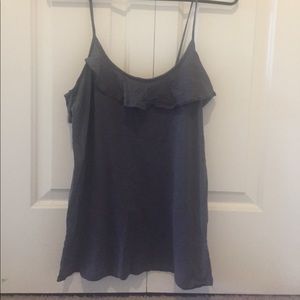 J. Crew gray tank with ruffle