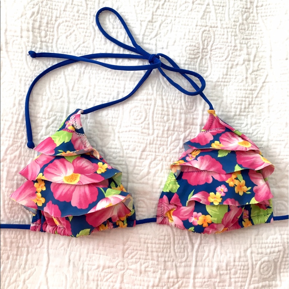 Tropical Ruffle Bikini Top