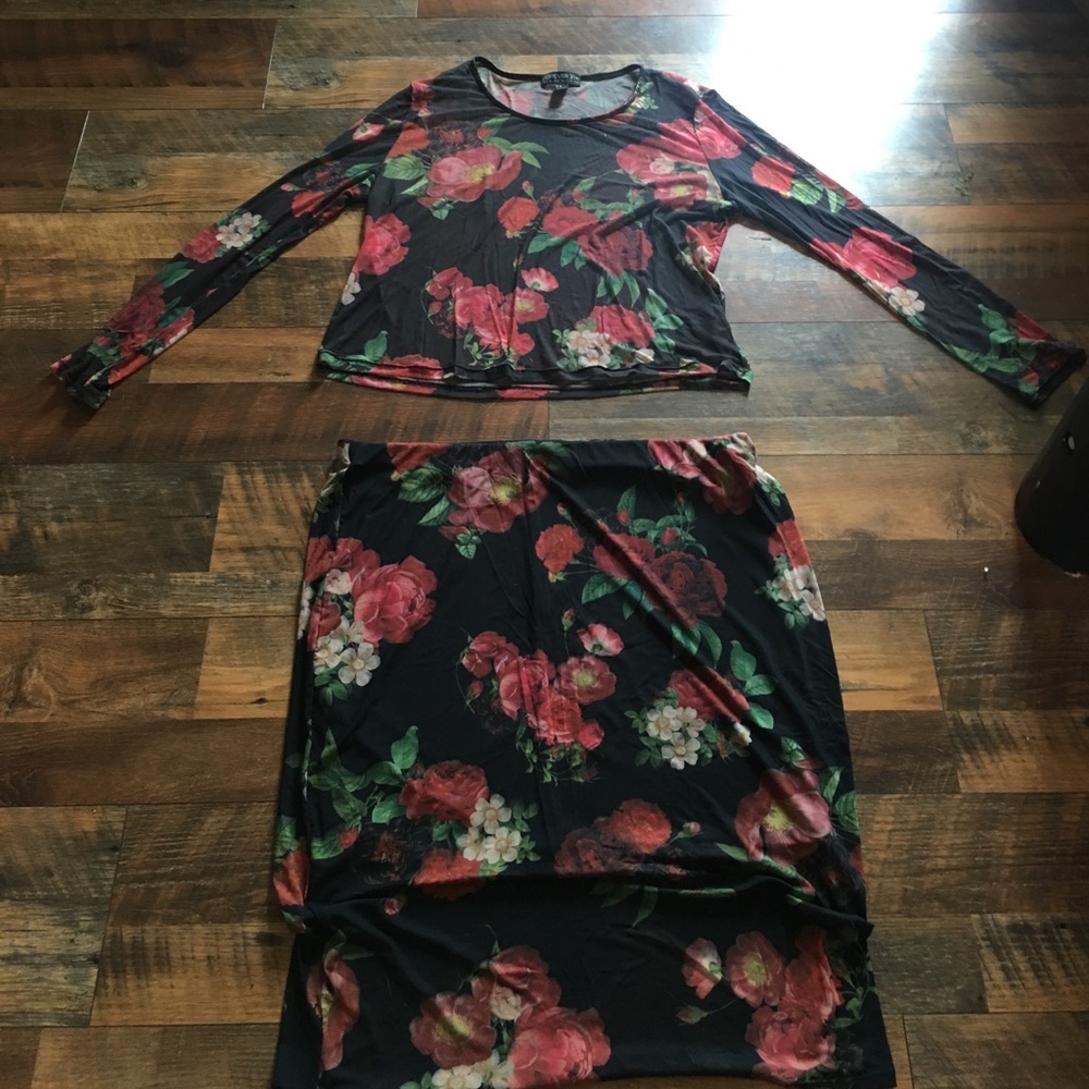 Two piece floral outfit