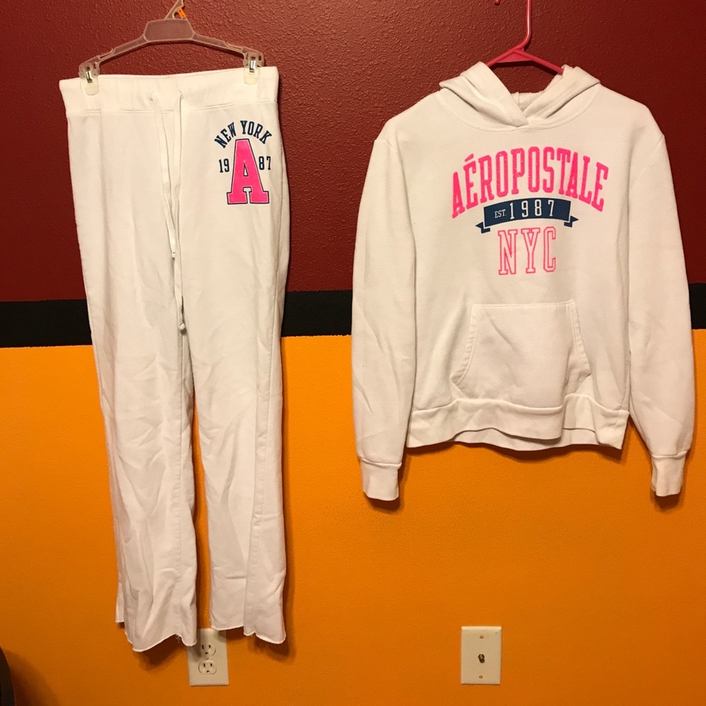 Aeropostale Hoodie (Medium) & sweats (Petite SM).