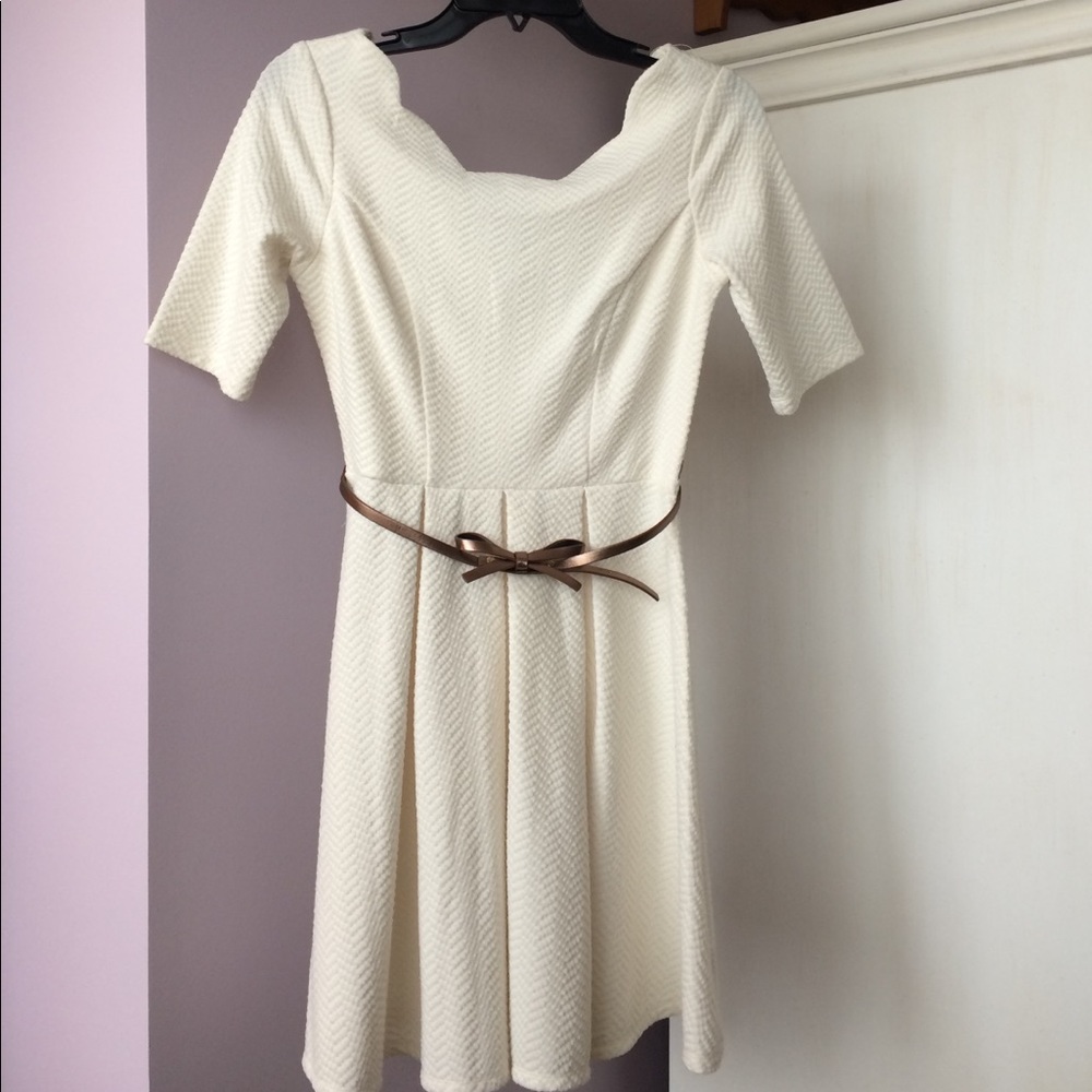 Textured City Studio Fit & Flare Dress