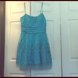 Blue glitter tulle dress