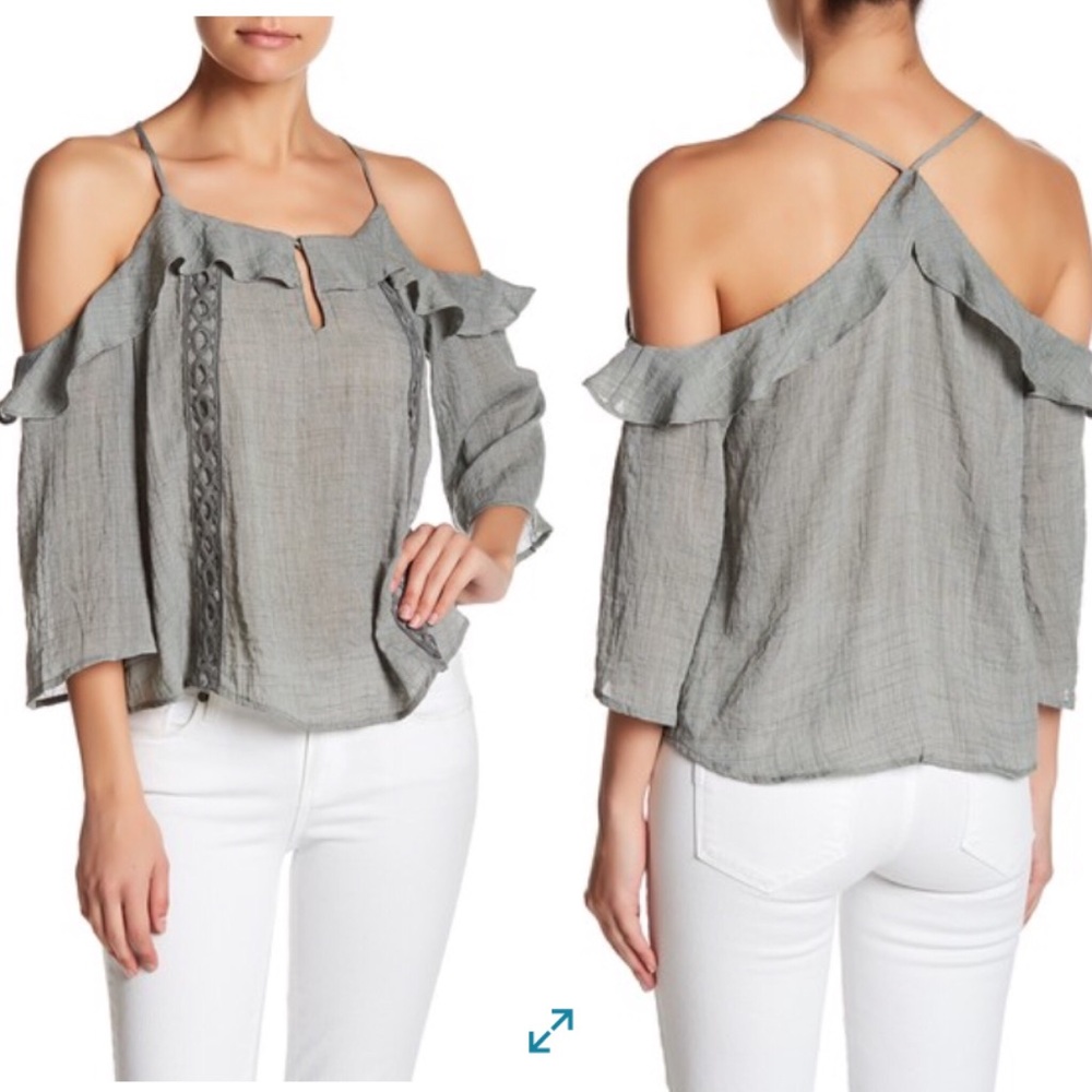 Lush Cold Shoulder Ruffle Top