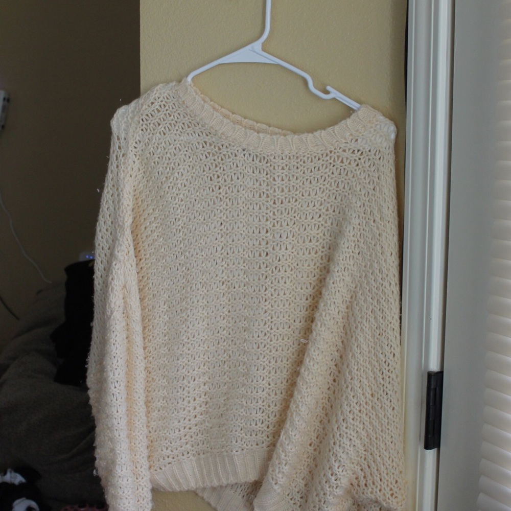 Forever 21 Batwing Cream Knitted Sweater
