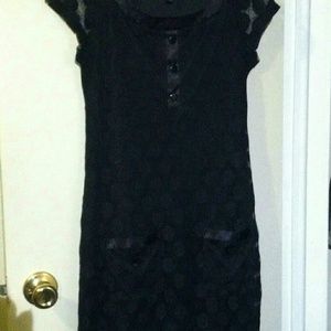 Size 6P black polka dot dress