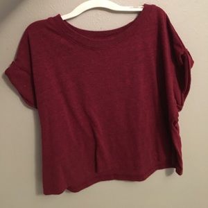 Cute dark red crop top