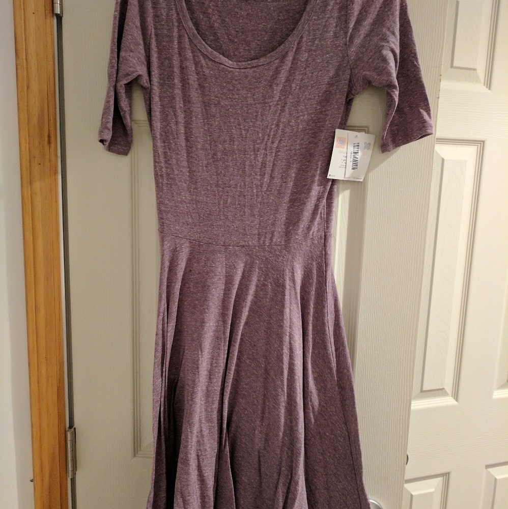 NWT Lularoe Nicole Heathered Purple Dress