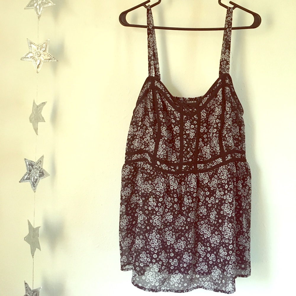 Floral empire waist tank