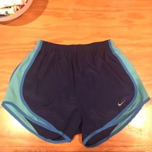 Blue nike running shorts