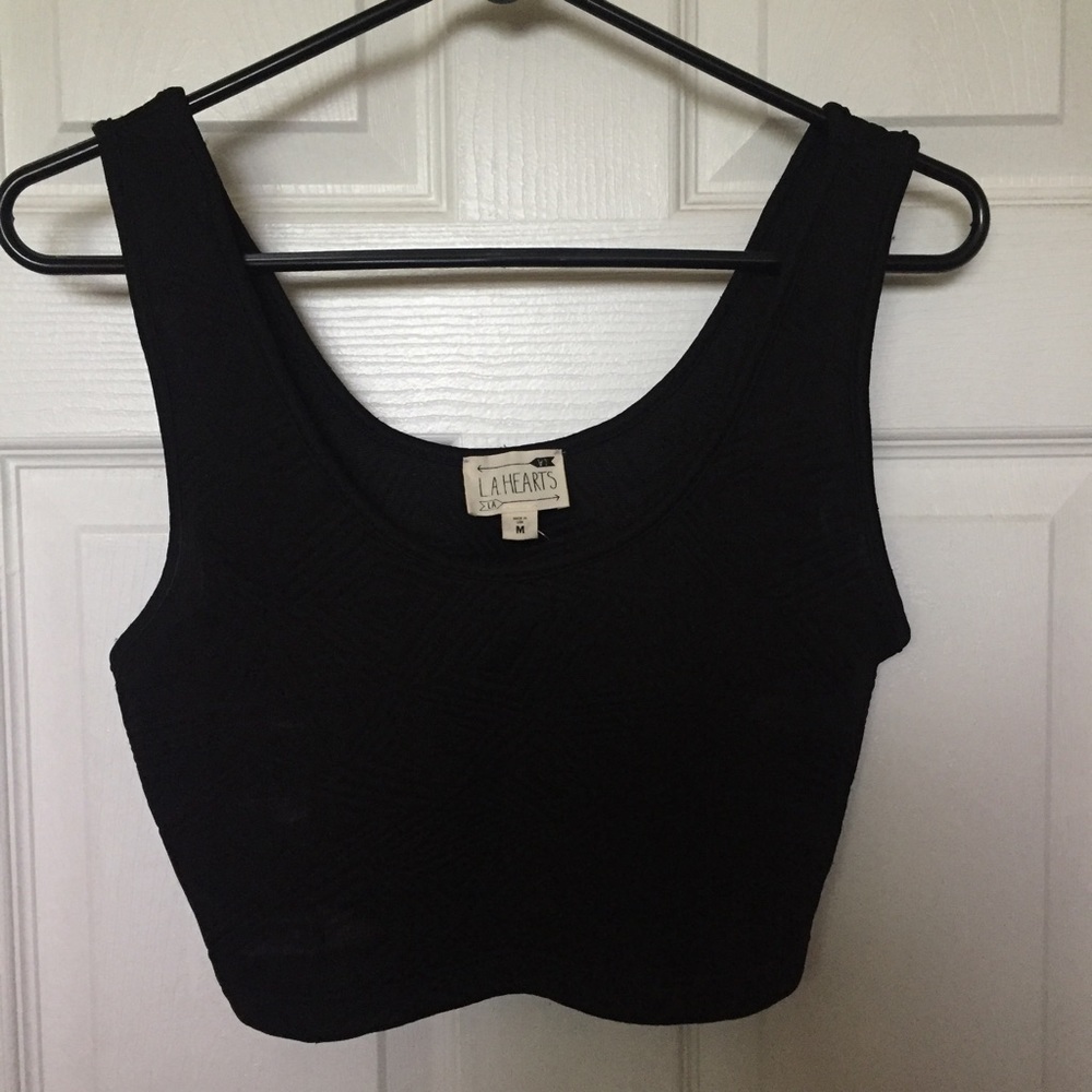 Patterned Black Crop Top