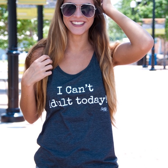 Last 1! XL Can't adult today black tank - Picture 3 of 3