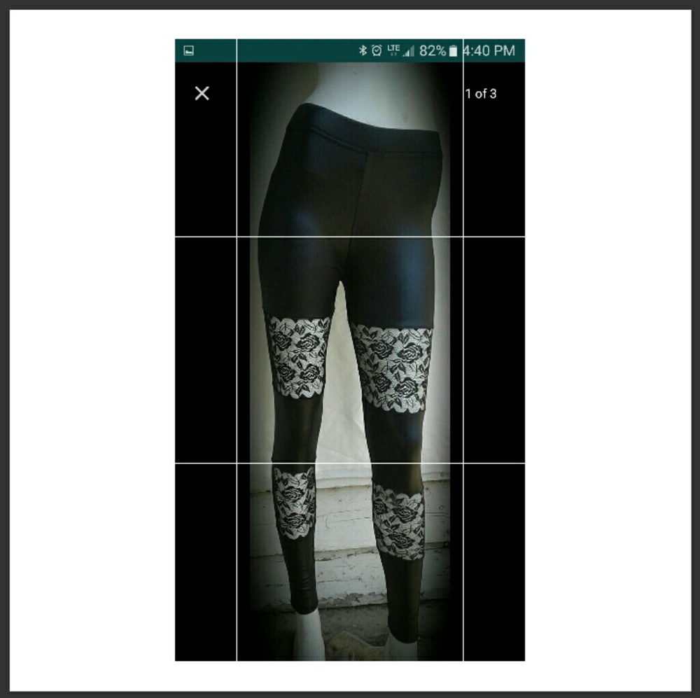 Black Lace Cut Out Leggings