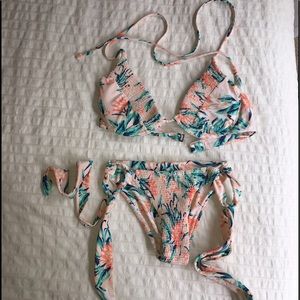 Tori Praver seafoam pink floral swim set