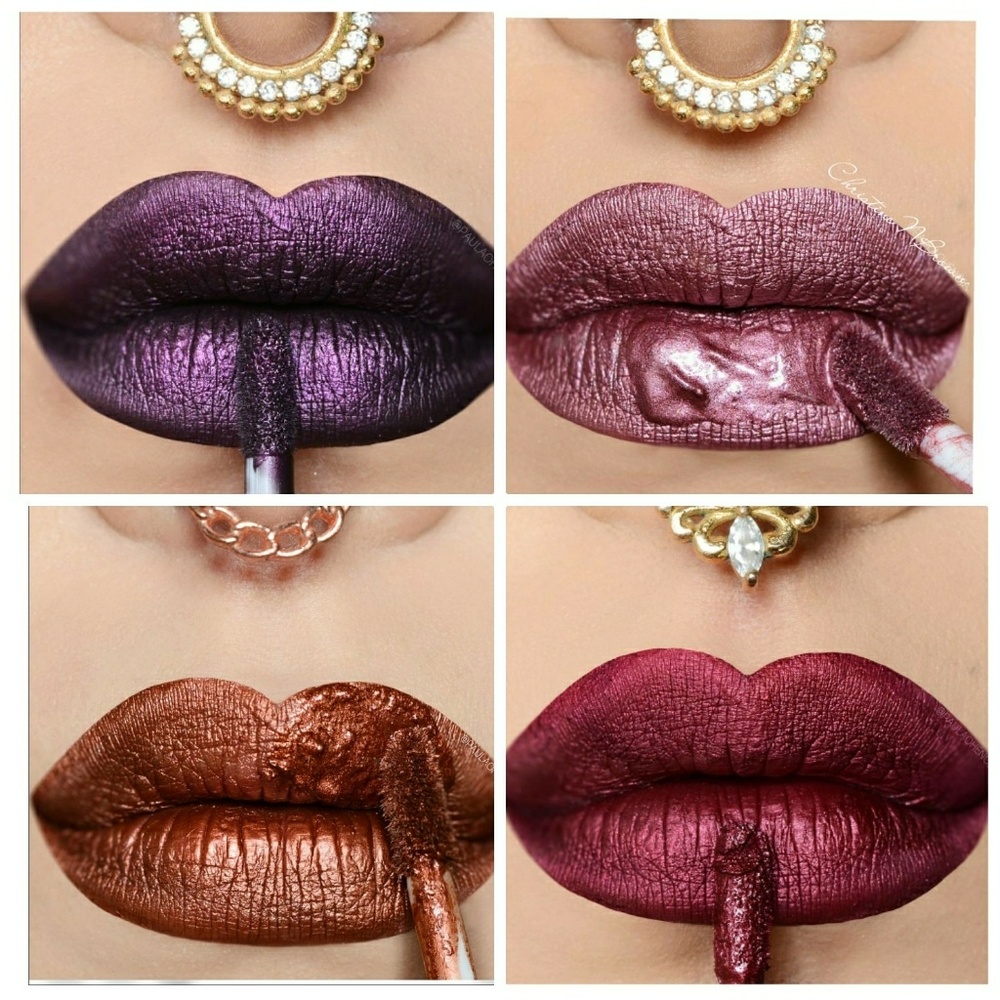 4pc metallic matte lipgloss bundle