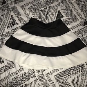Black and white stripe skirt