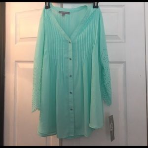 Light teal blouse