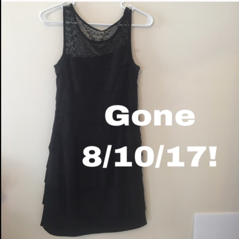 Black lace ruffle dress *7 days left