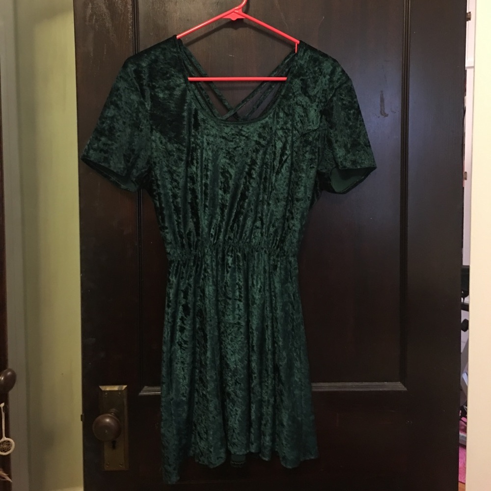 Boutique brand velvet tunic. green