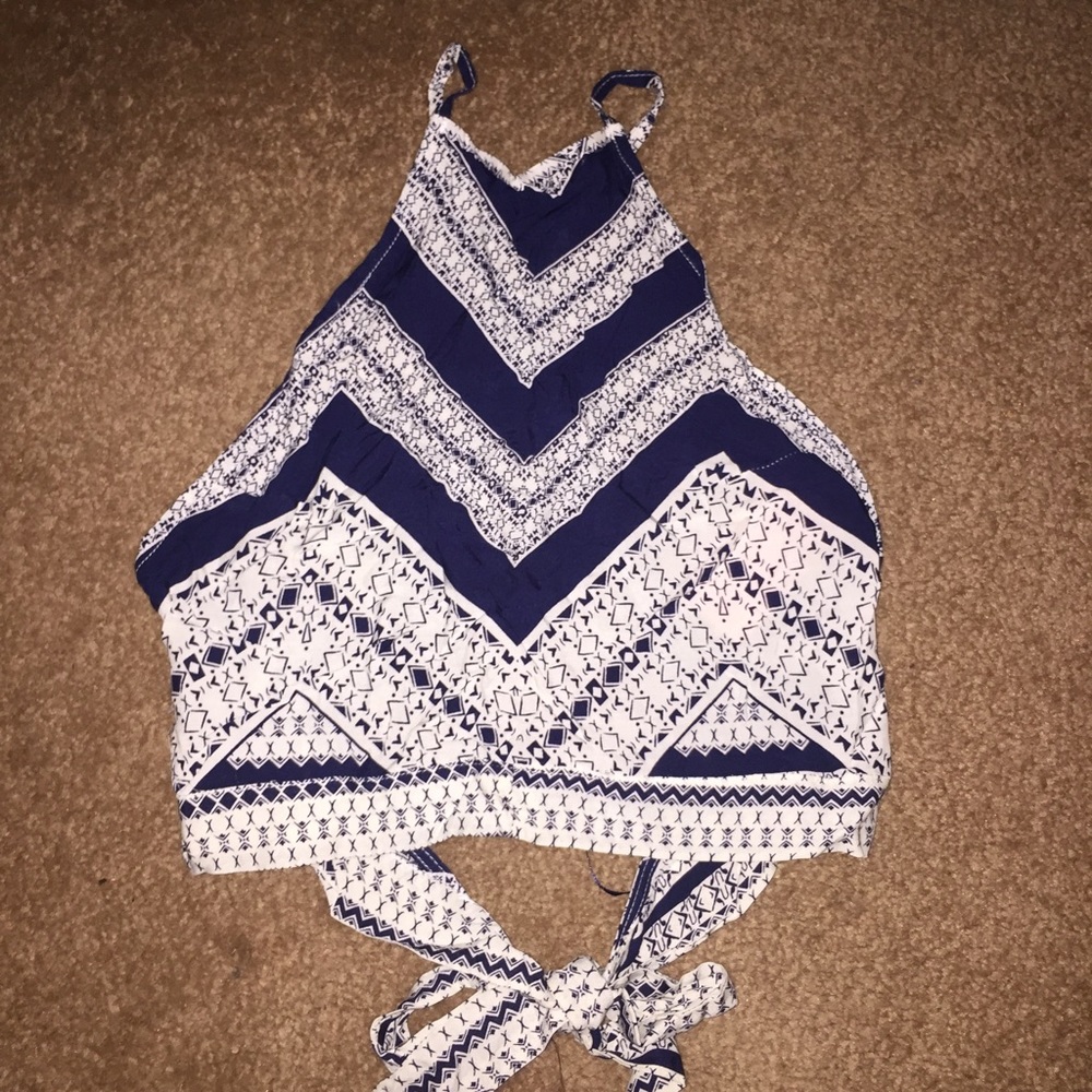 Navy Blue Stylish Crop Top