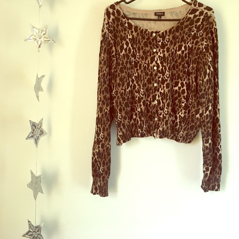 Torrid leopard print cardigan